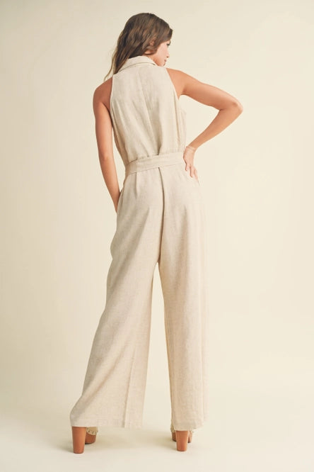 Catch You Later Linen Jumpsuit image 1