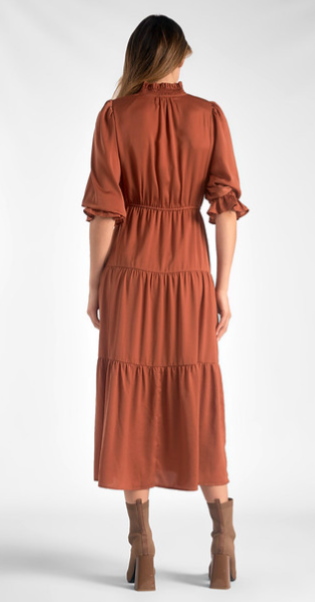 Tiered Silk Midi Dress image 2