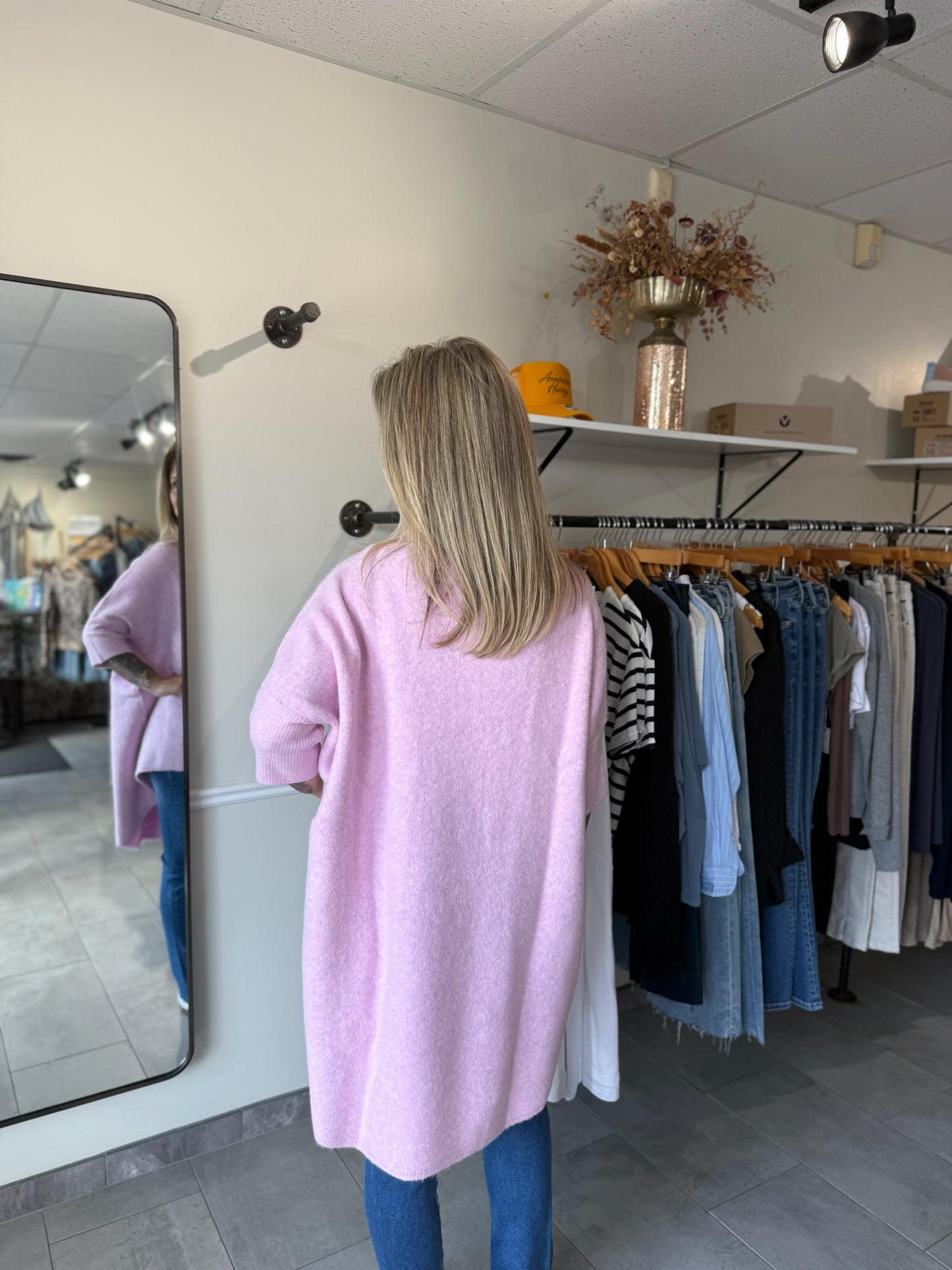 Dusty Pink Oversized Tunic Sweater