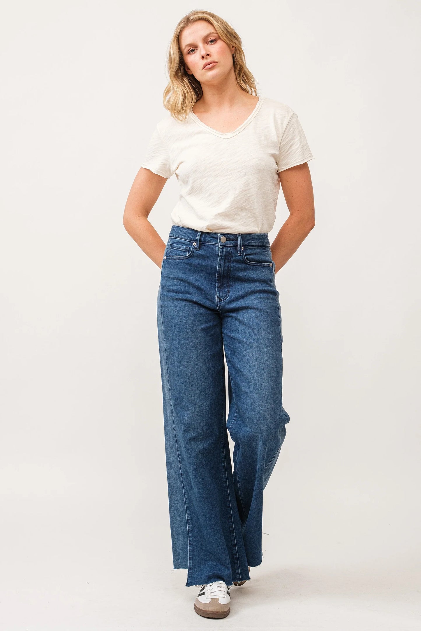 Fiona High Rise Wide Leg Jeans - Arctic Blue image 1