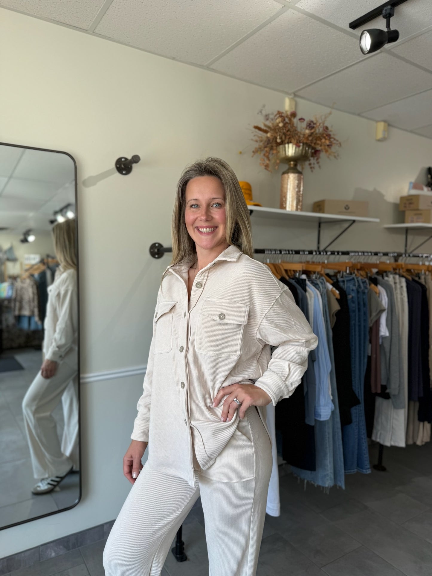 Coco Comfort Corduroy Shacket - Ivory