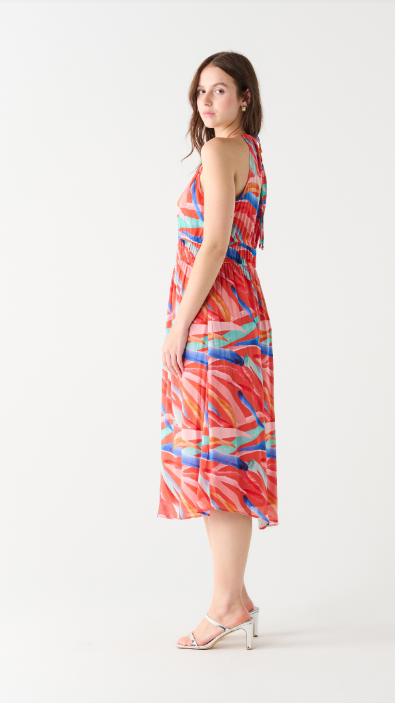 Tropical Sunset Halter Dress image 1