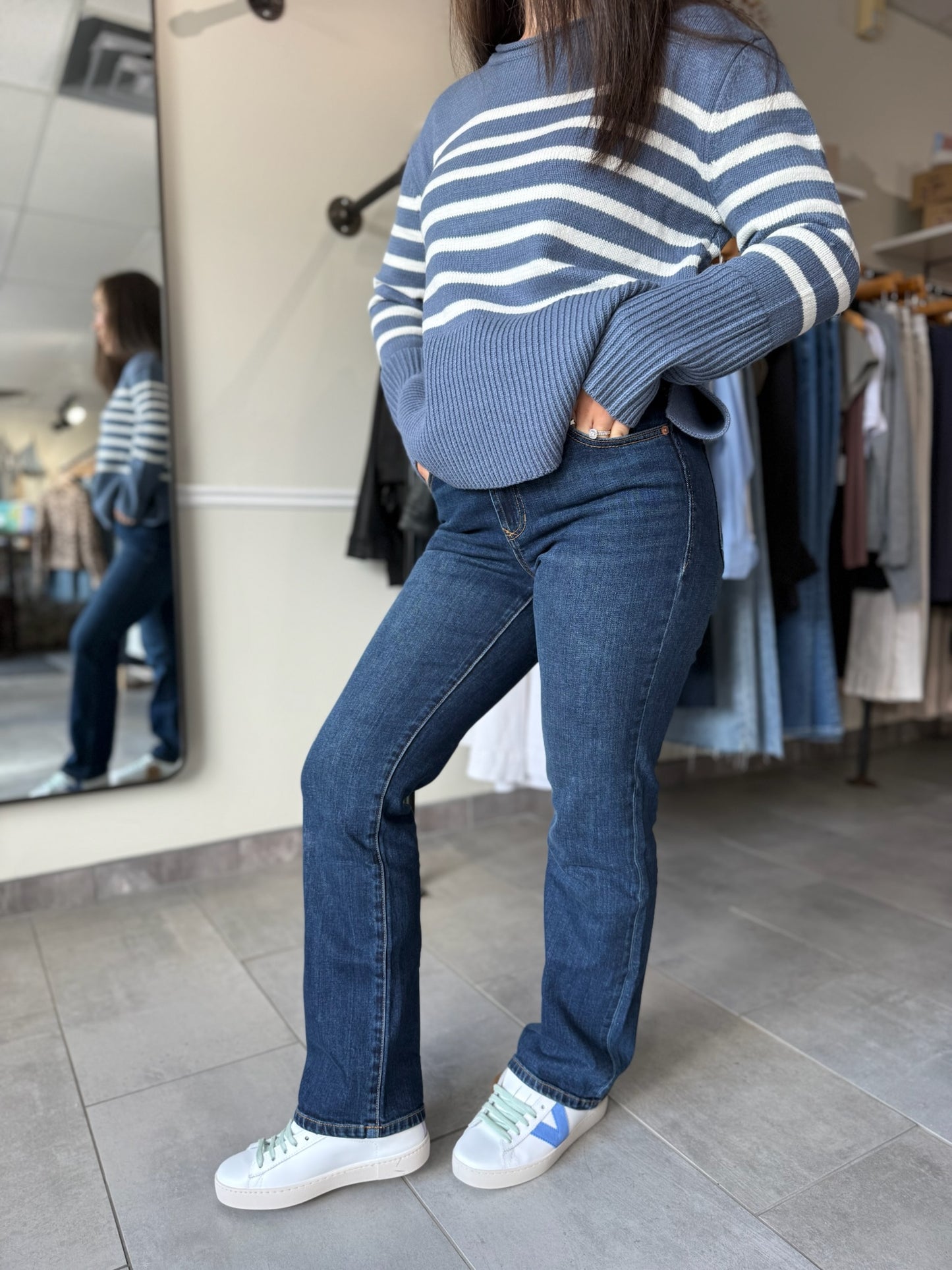 Anika High Rise Ankle Flare Jeans - Moonlight
