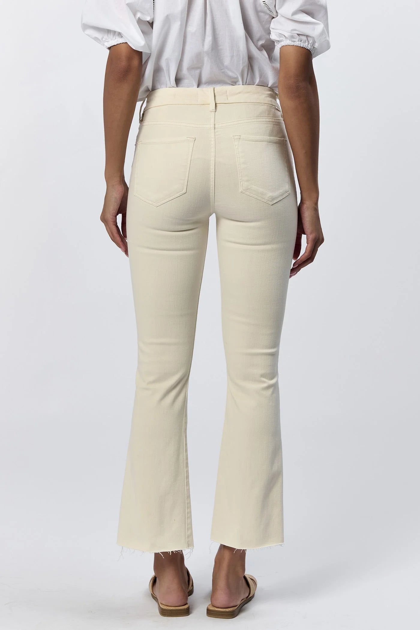Jeanne Mid Rise Cropped Flare Jeans - Wheat image 1