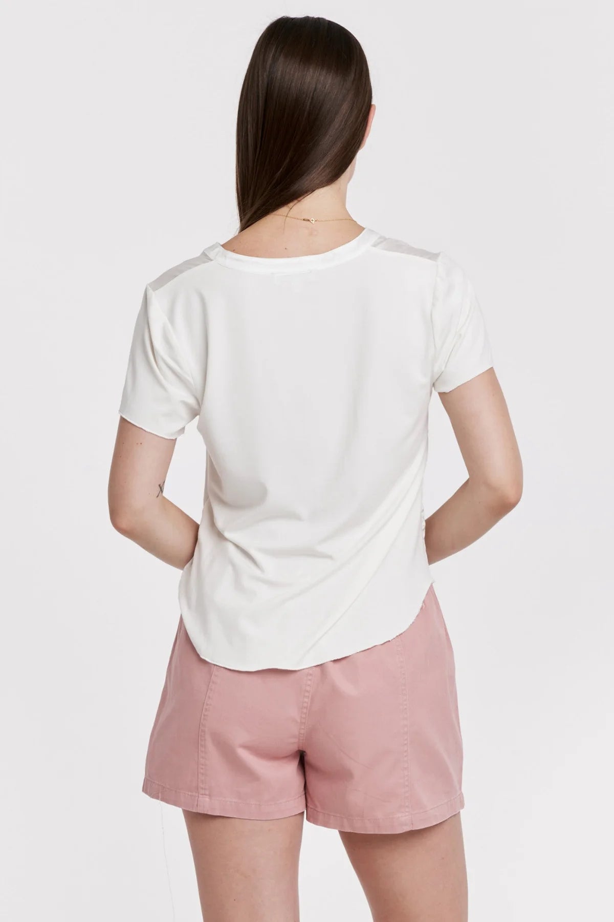 Lilo Mixed Media Short Sleeve Top image 3