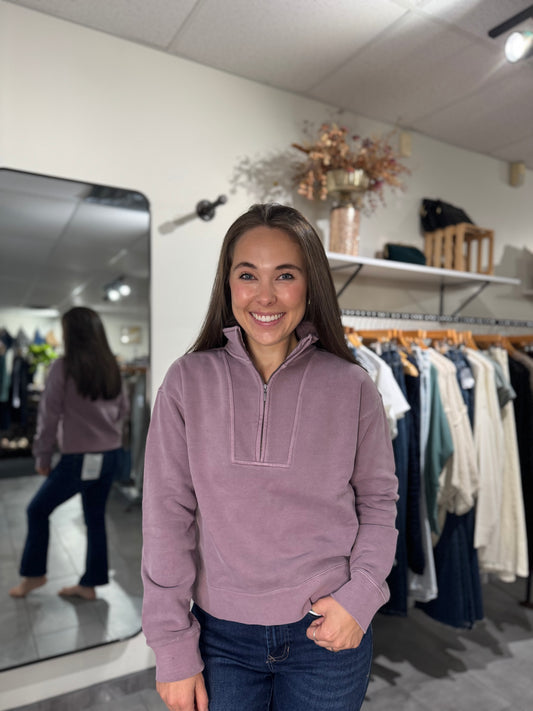 Serenity Fleece Pull Over - Dusty Lavender