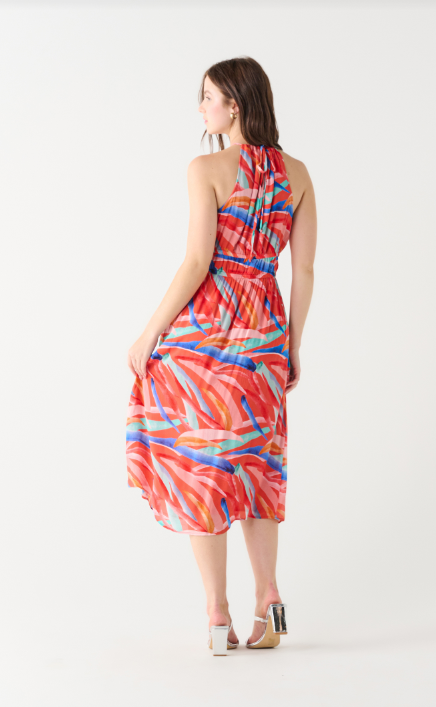 Tropical Sunset Halter Dress image 2