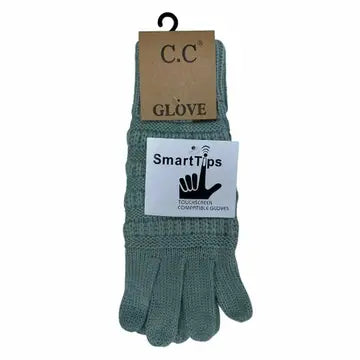 Solid Cable Knit Cc Women's Gloves
