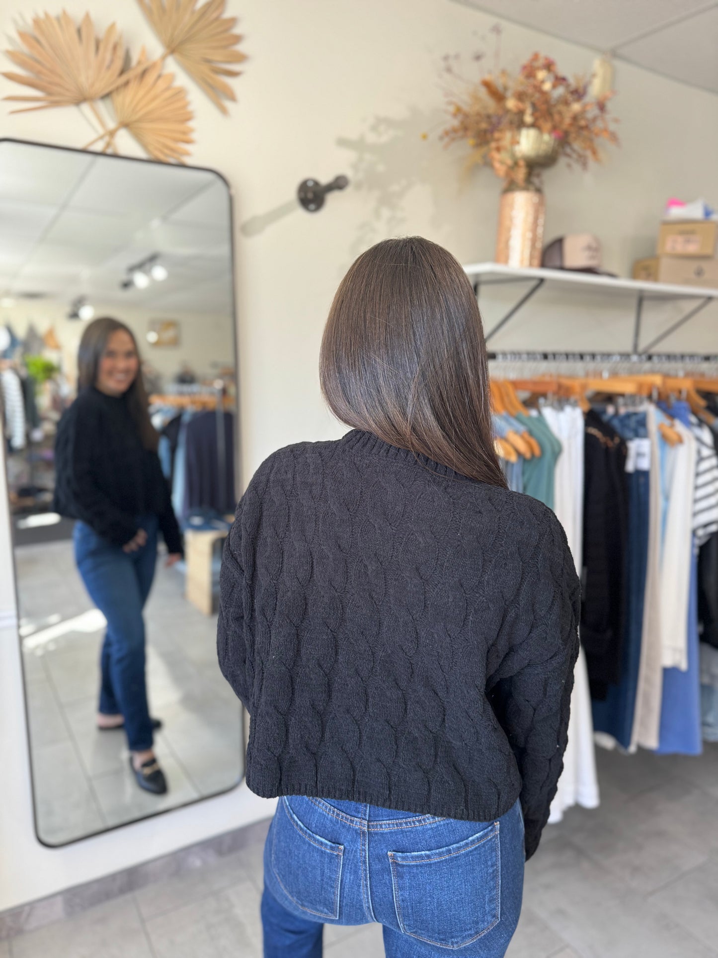 Classic Cable Knit Crew Neck Sweater