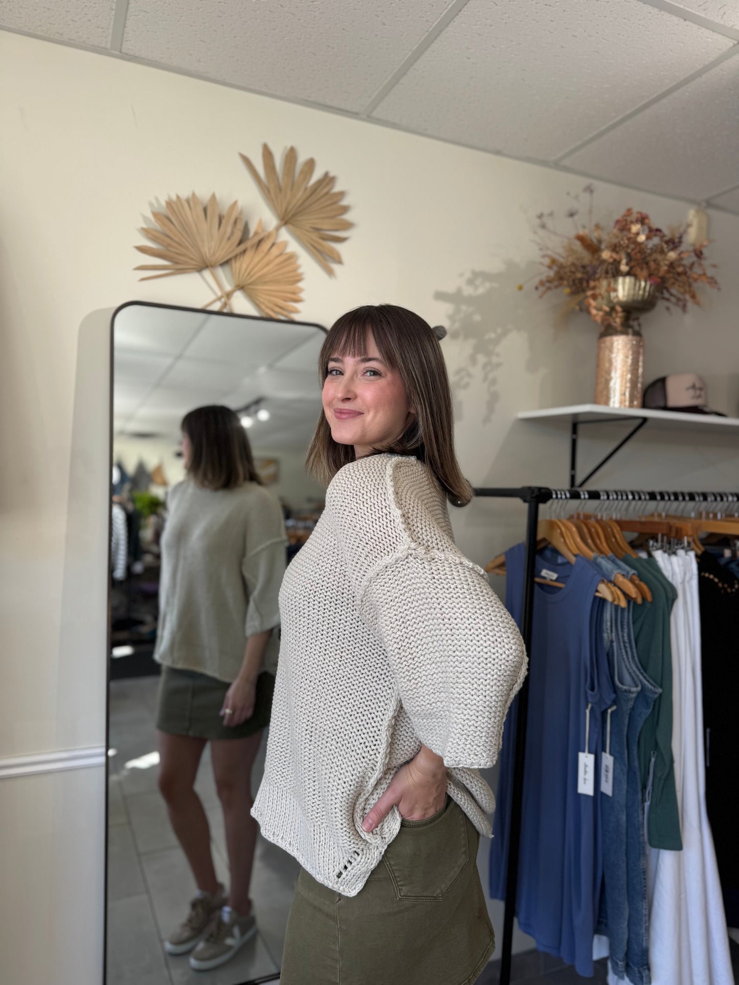 Boxy Reverse Seam Dolman Top