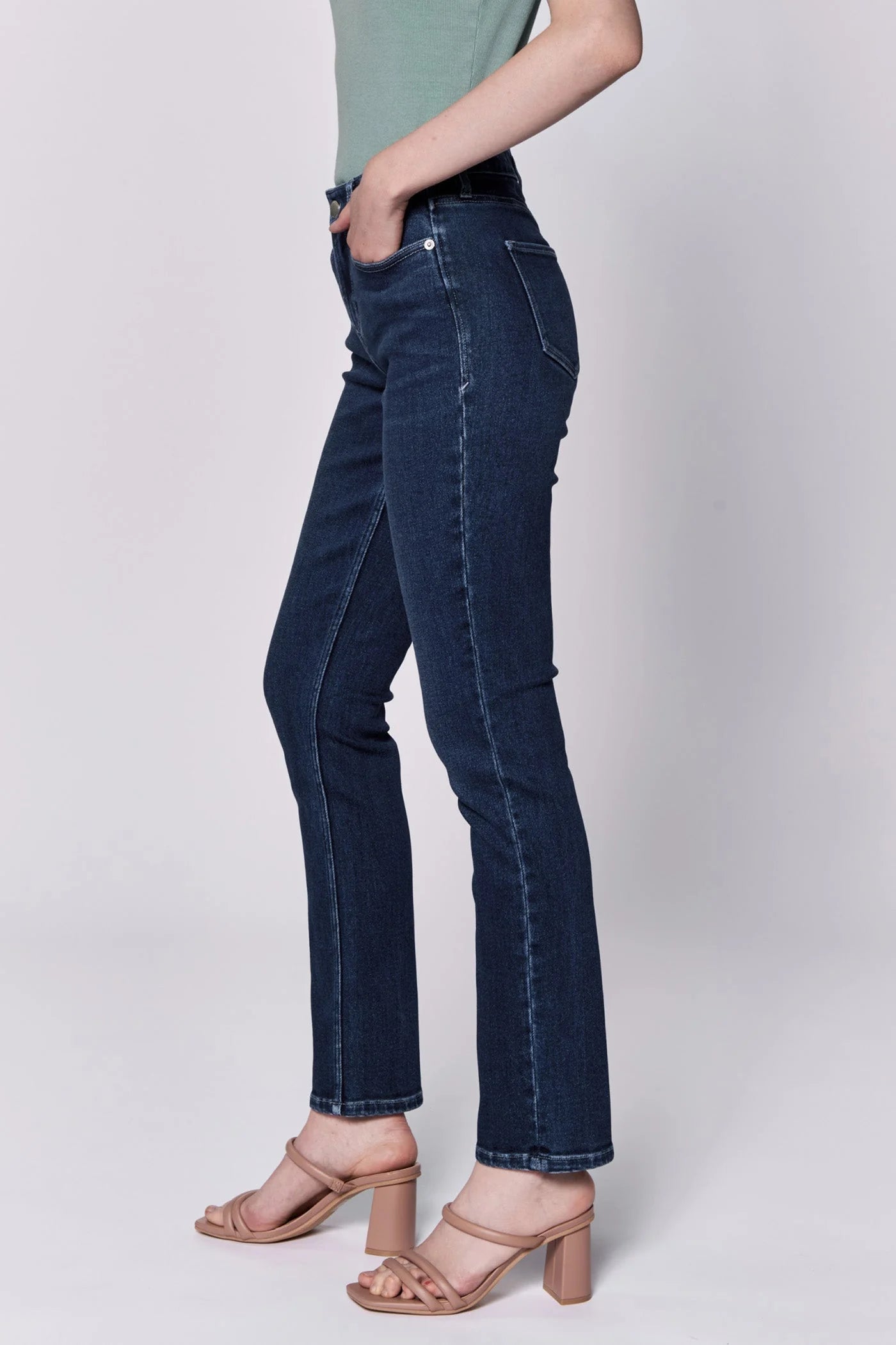 Blair Mid Rise Slim Straight Jeans - Riviera image 1