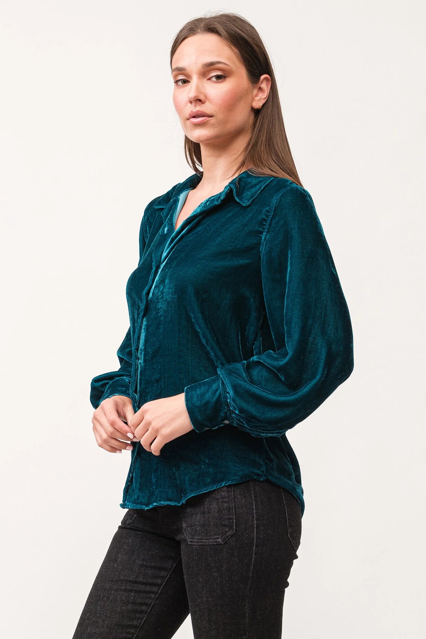 Mirabelle Collared Button Down - Deep Teal image 0