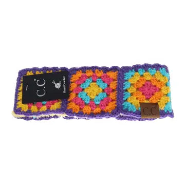 Fuzzy Lined Multi-Color Crochet Fashion Headband For Women