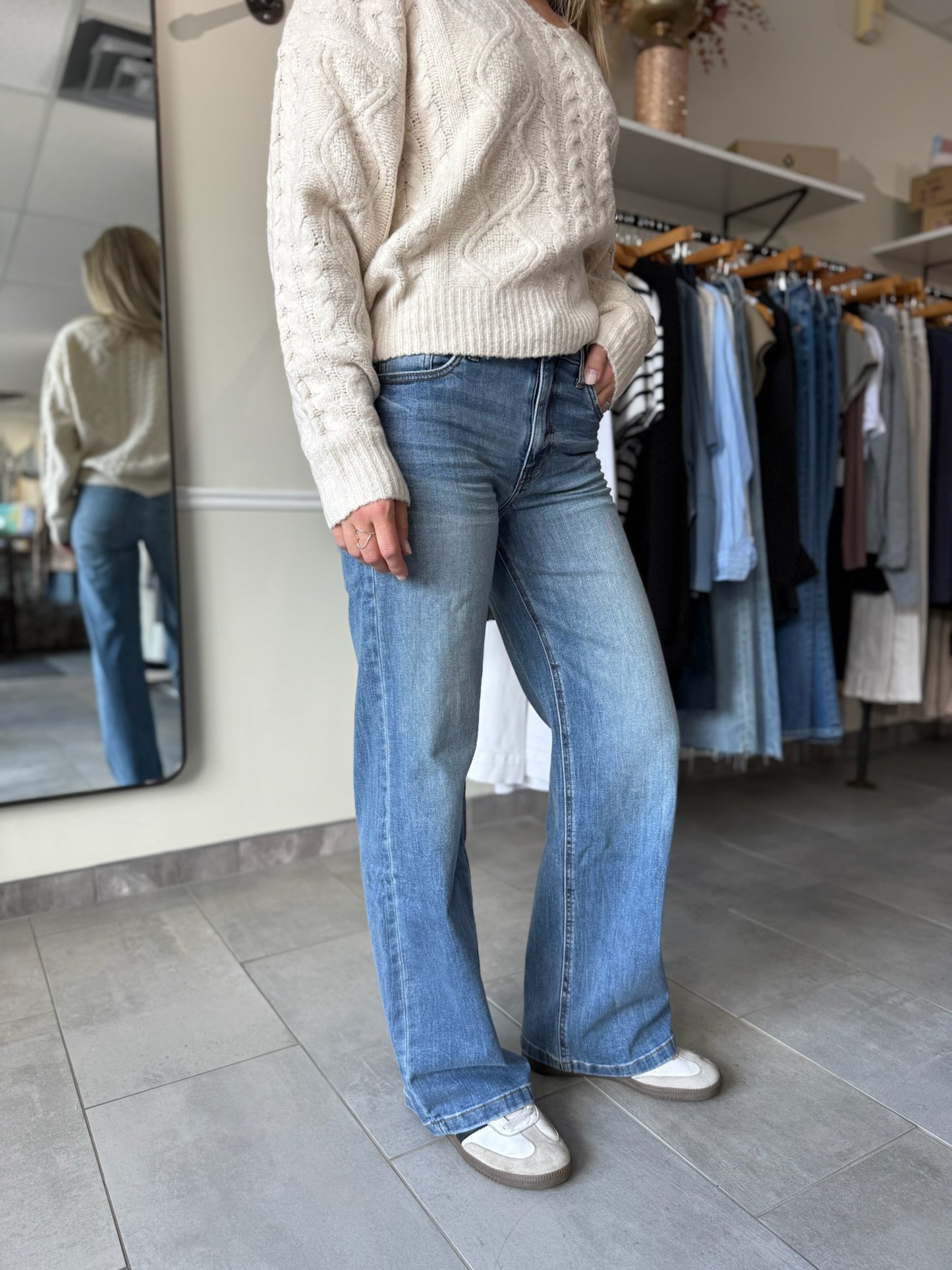 Jean High Rise Wide Leg Jeans - Ablaze