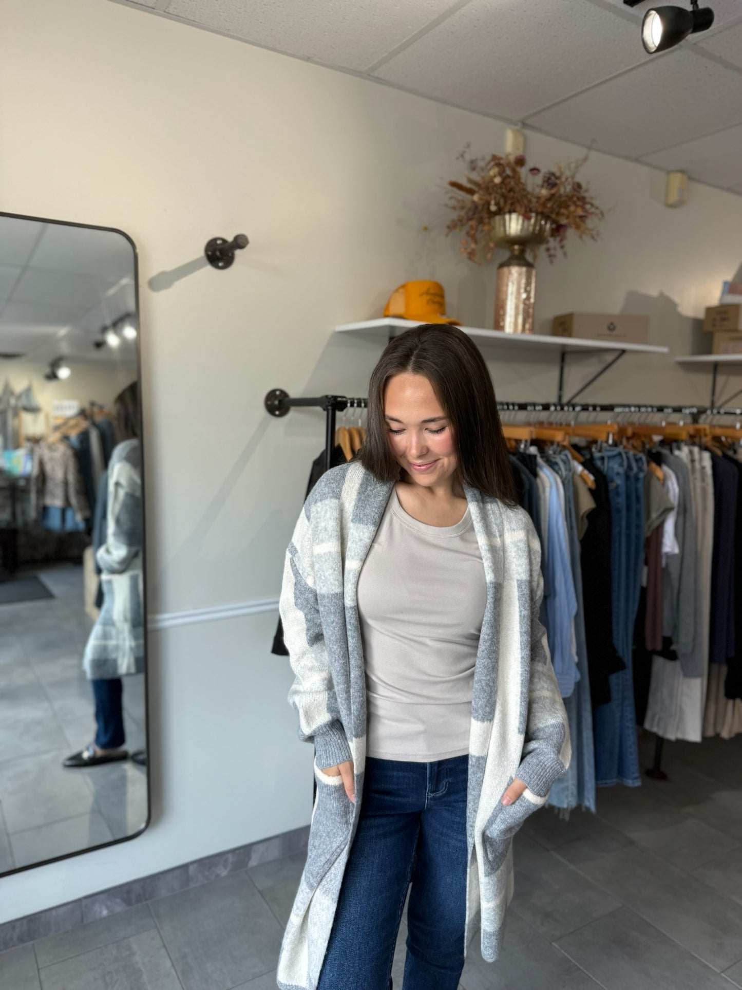 Plaid Oversized Cozy Knit Cardigan