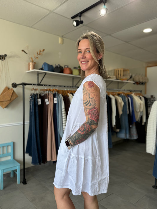Alice Linen Dress | White