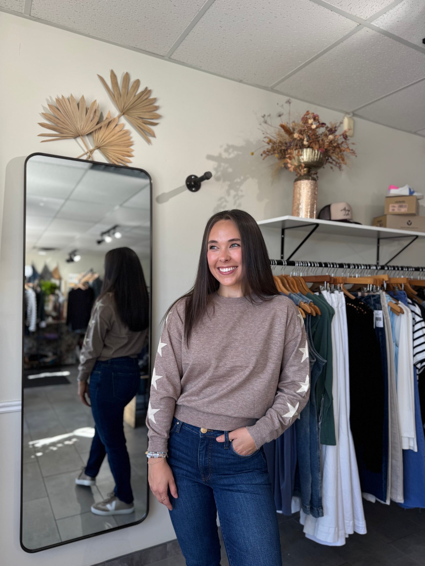The Maddy Top - Brown / Off White