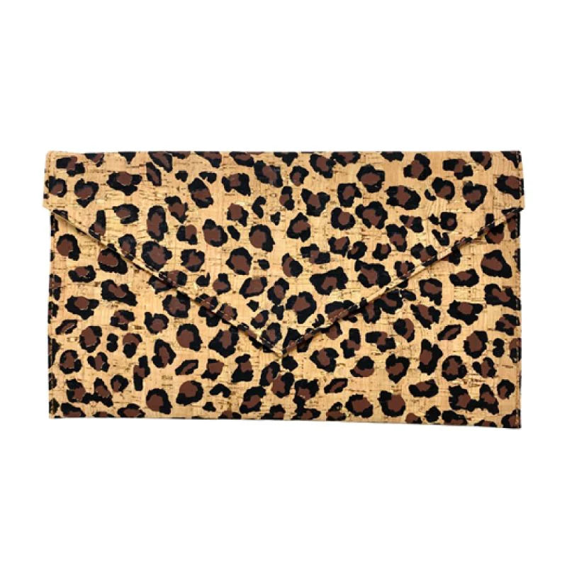 Leopard Cork Clutch