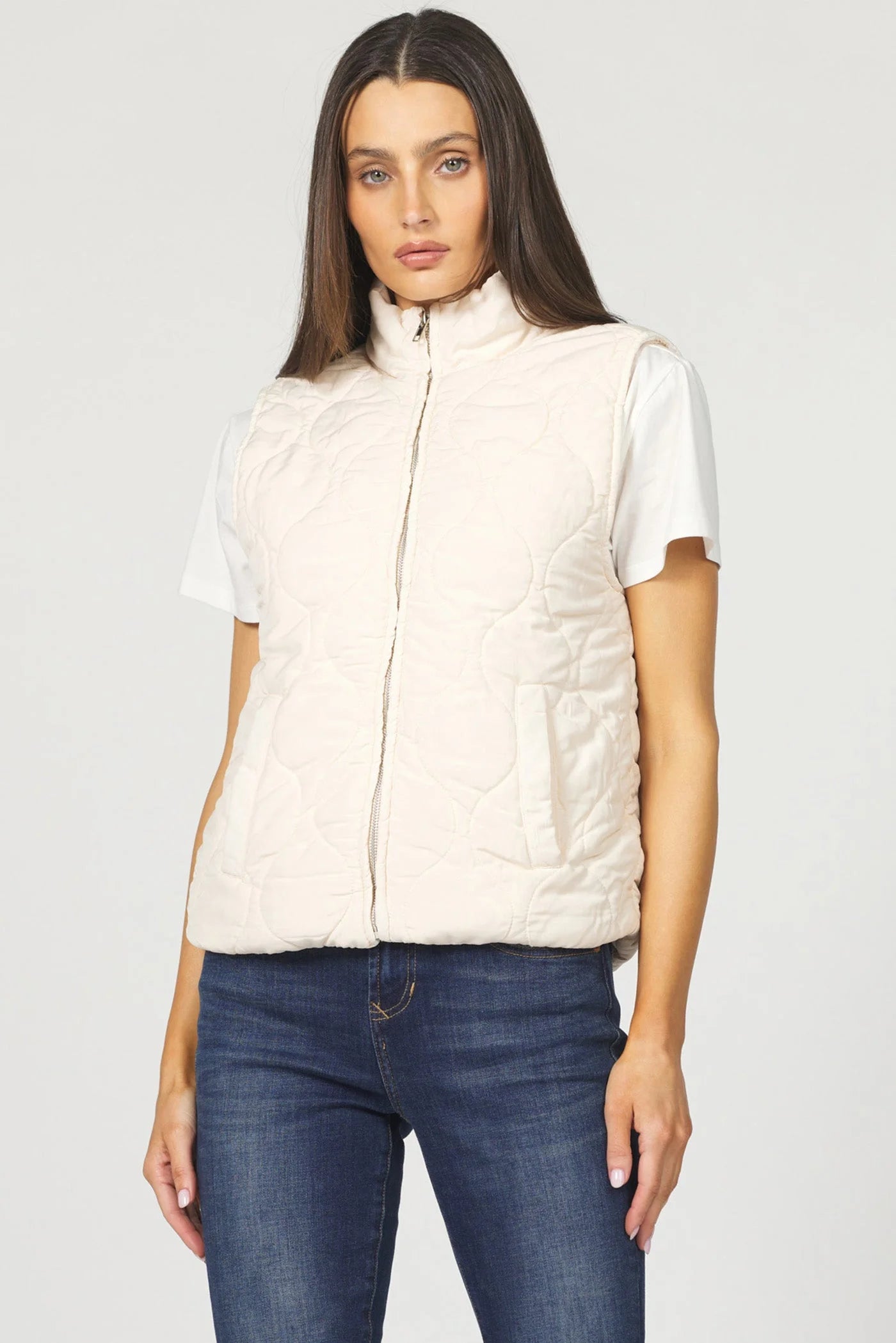 Hadley Vest - Washed Cream