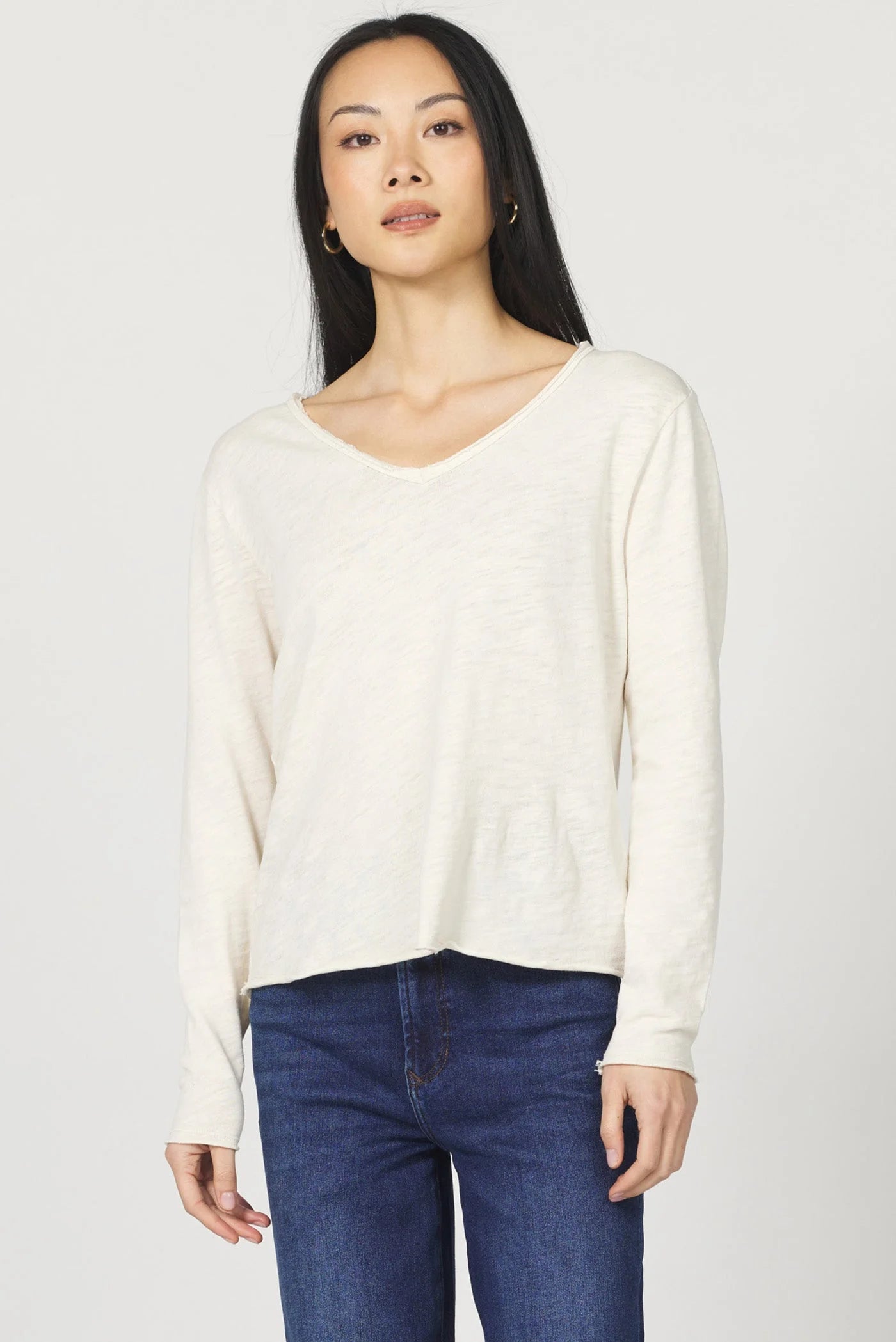 Vanya Long Sleeve Tee - Whitecap Gray