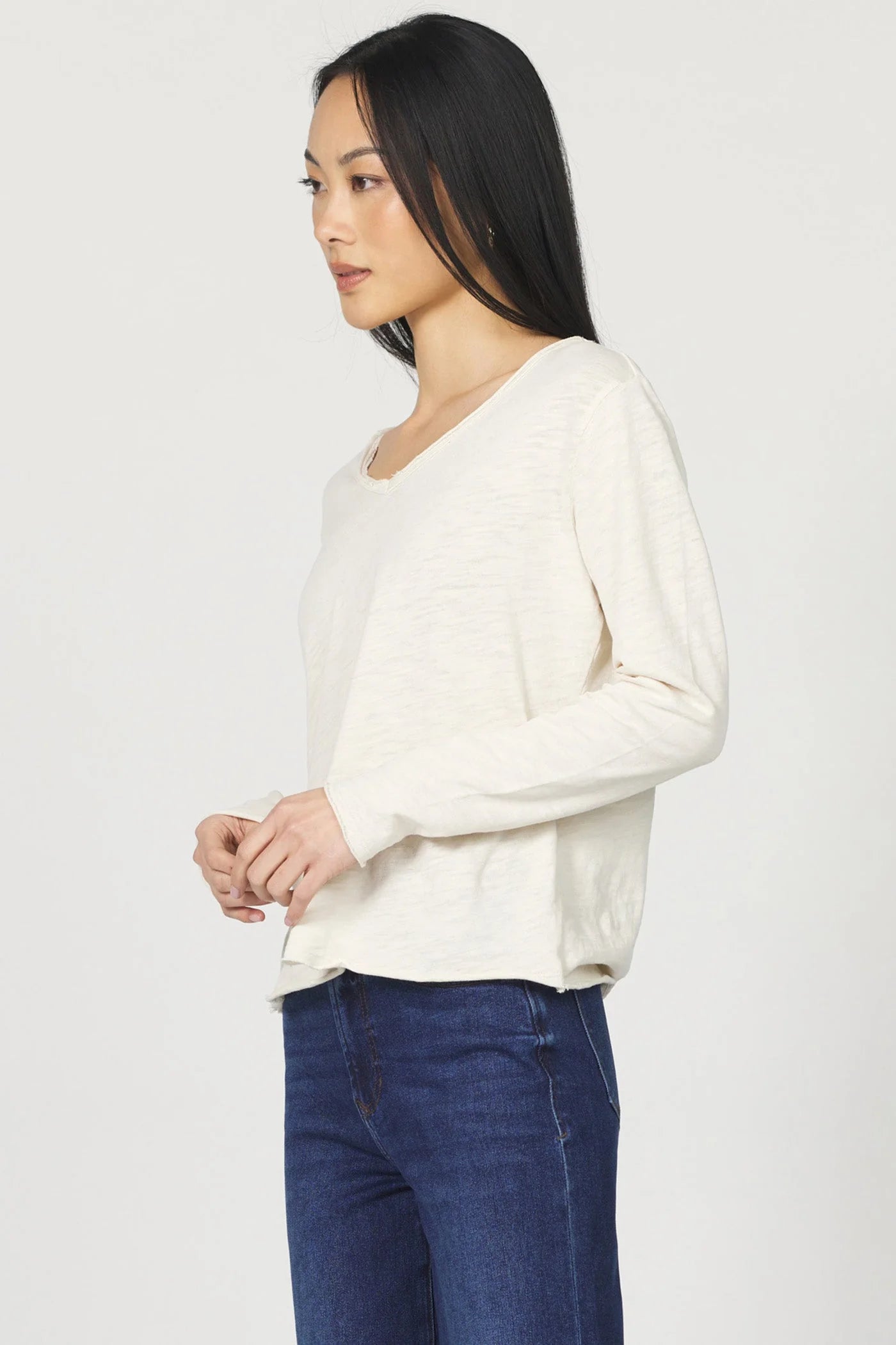Vanya Long Sleeve Tee - Whitecap Gray