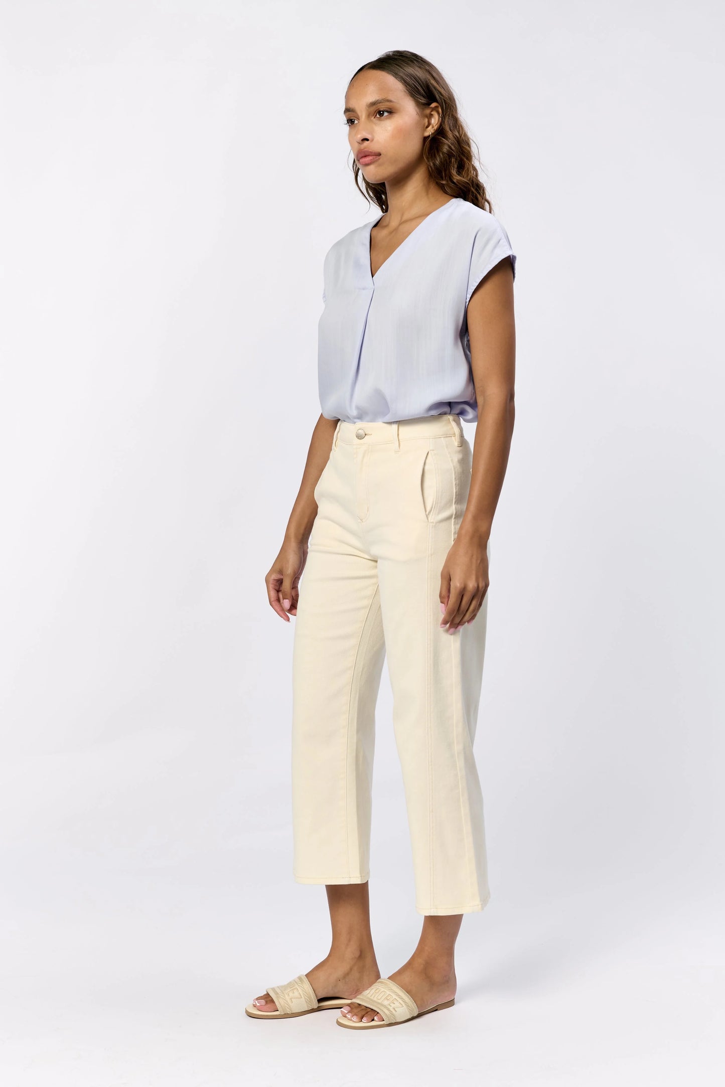 Audrey Wide Leg Jeans - Wheat