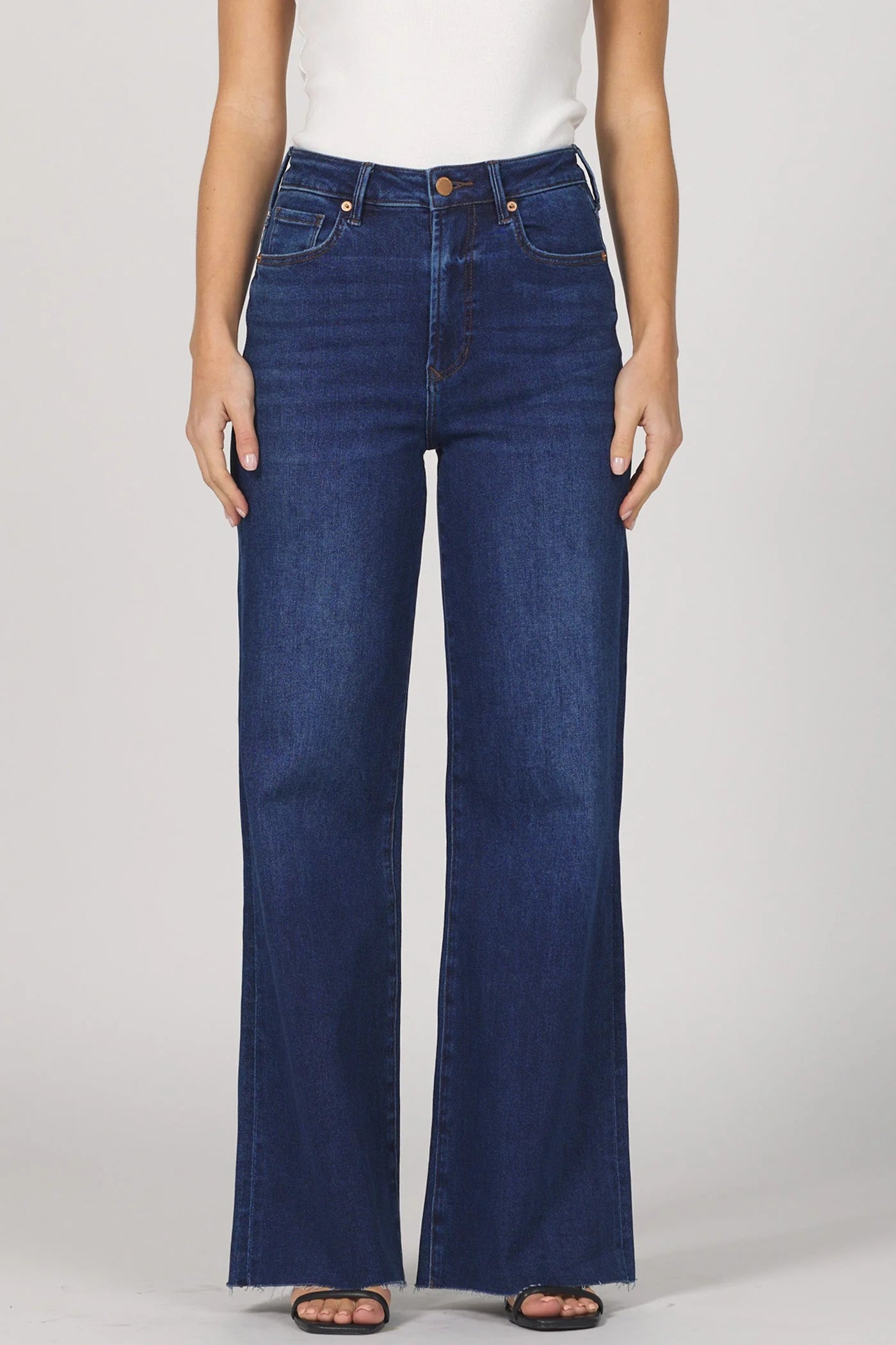 Fiona Wide Leg Jeans - Dark Knight