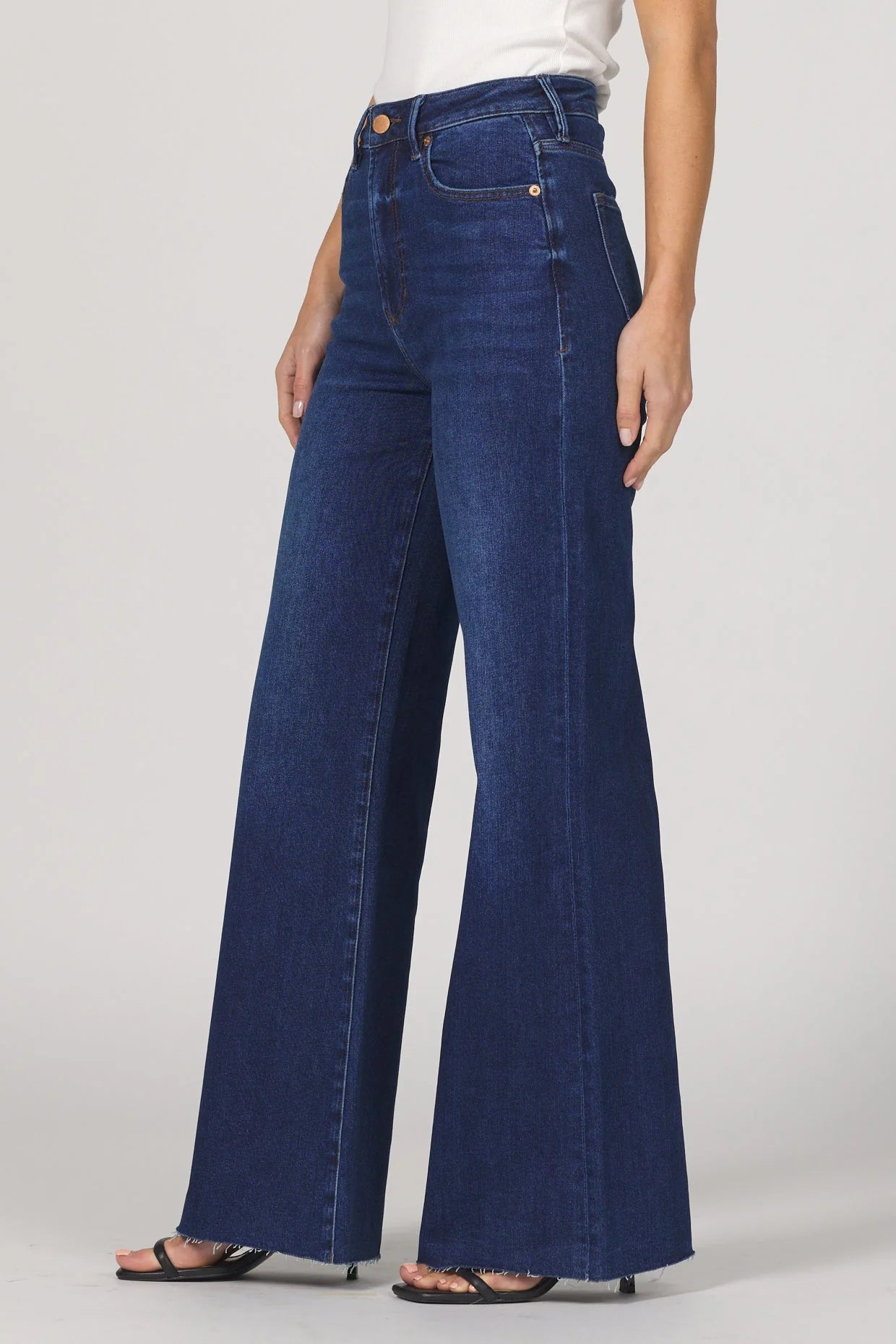 Fiona Wide Leg Jeans - Dark Knight
