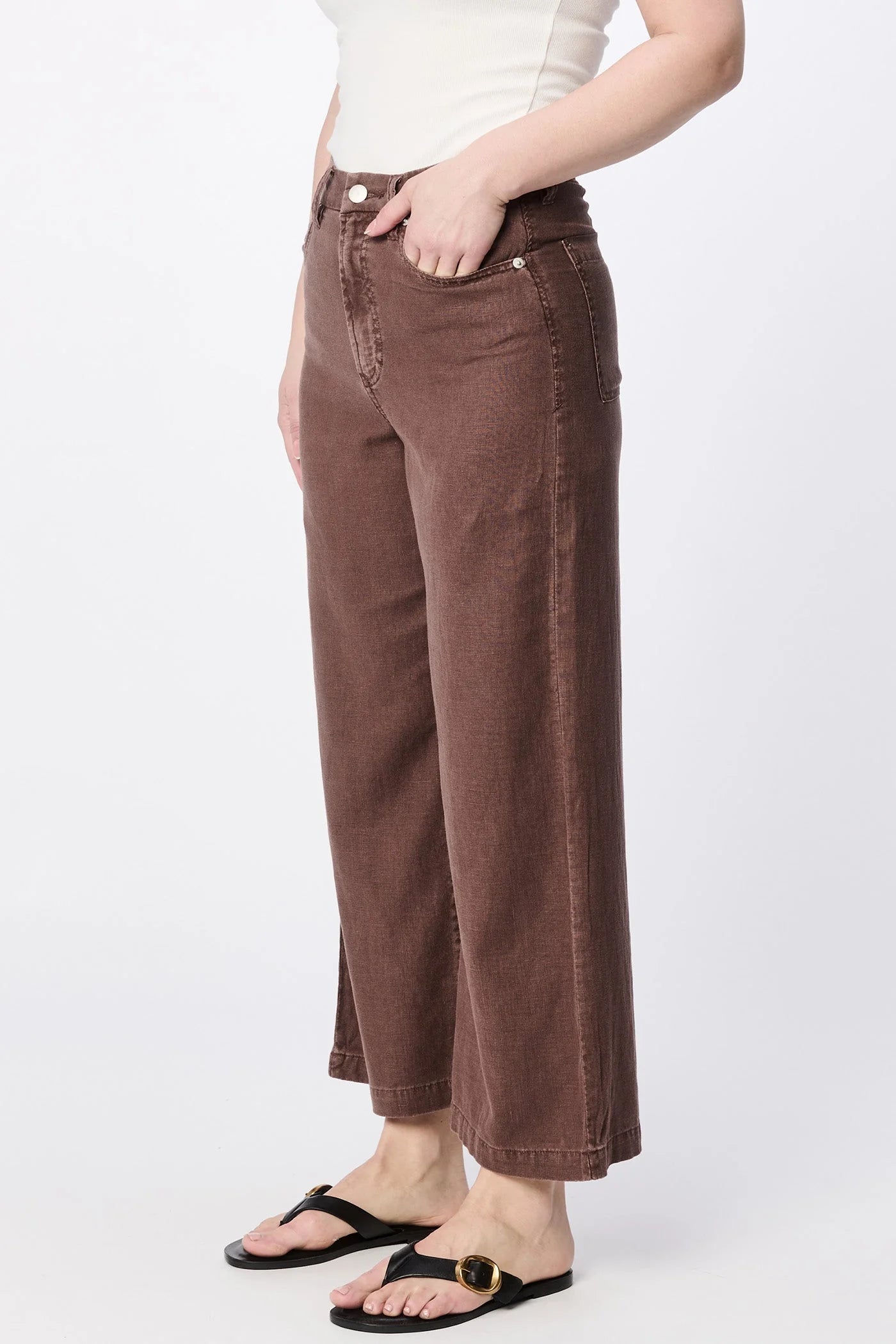 Audrey Wide Leg Pants - Cappucino