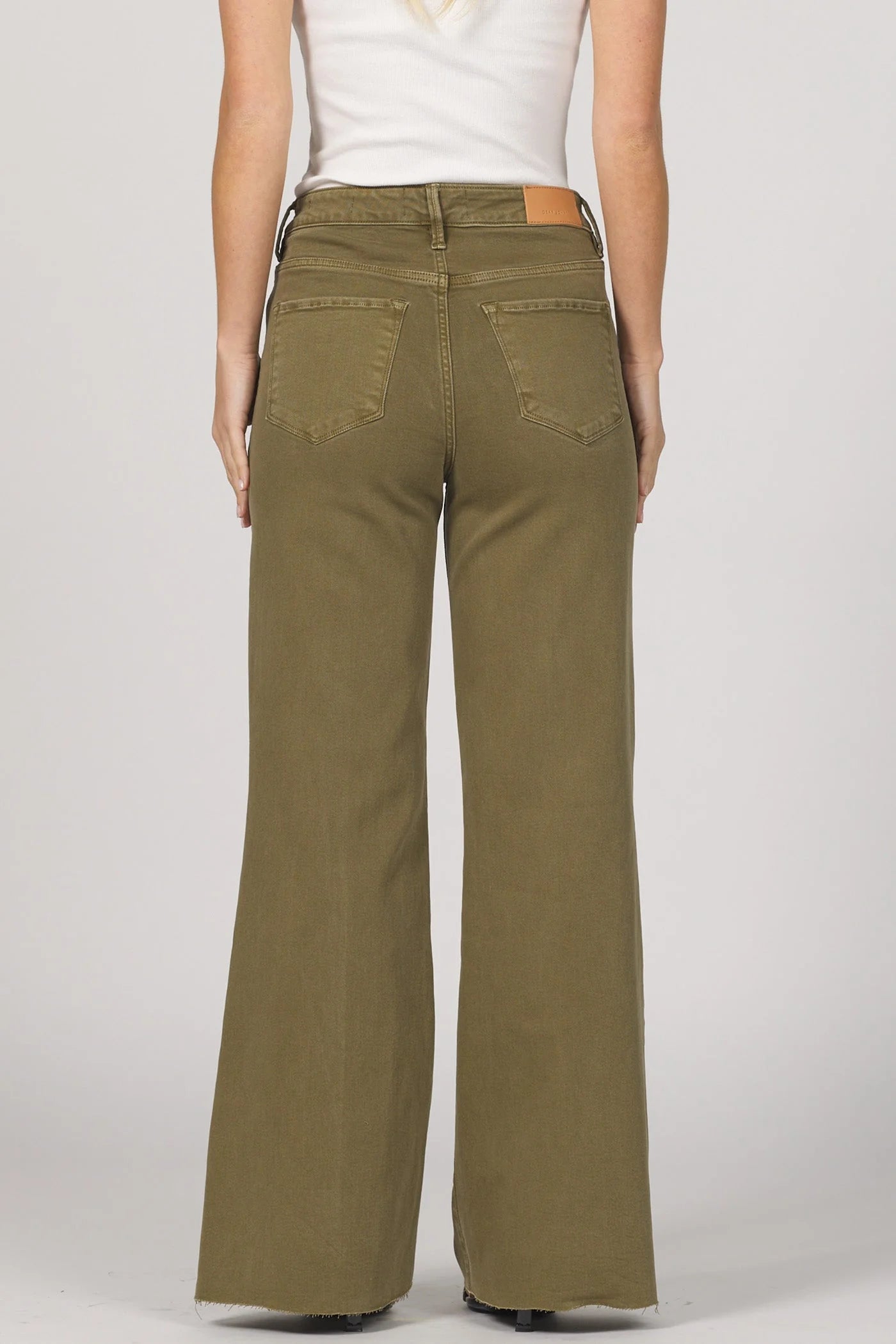 Fiona Wide Leg Jeans - Olive Branch
