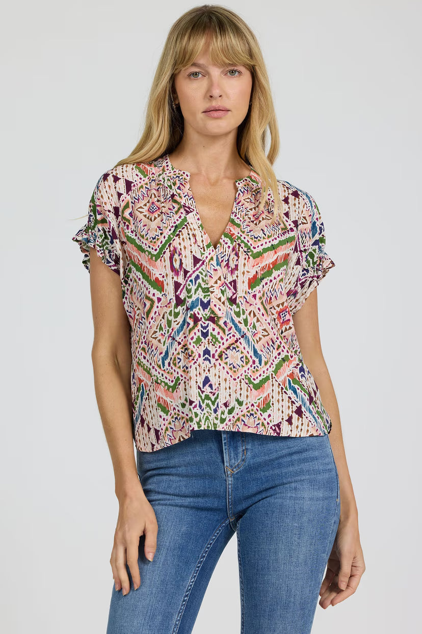 Julia Top | Tropical Ikat