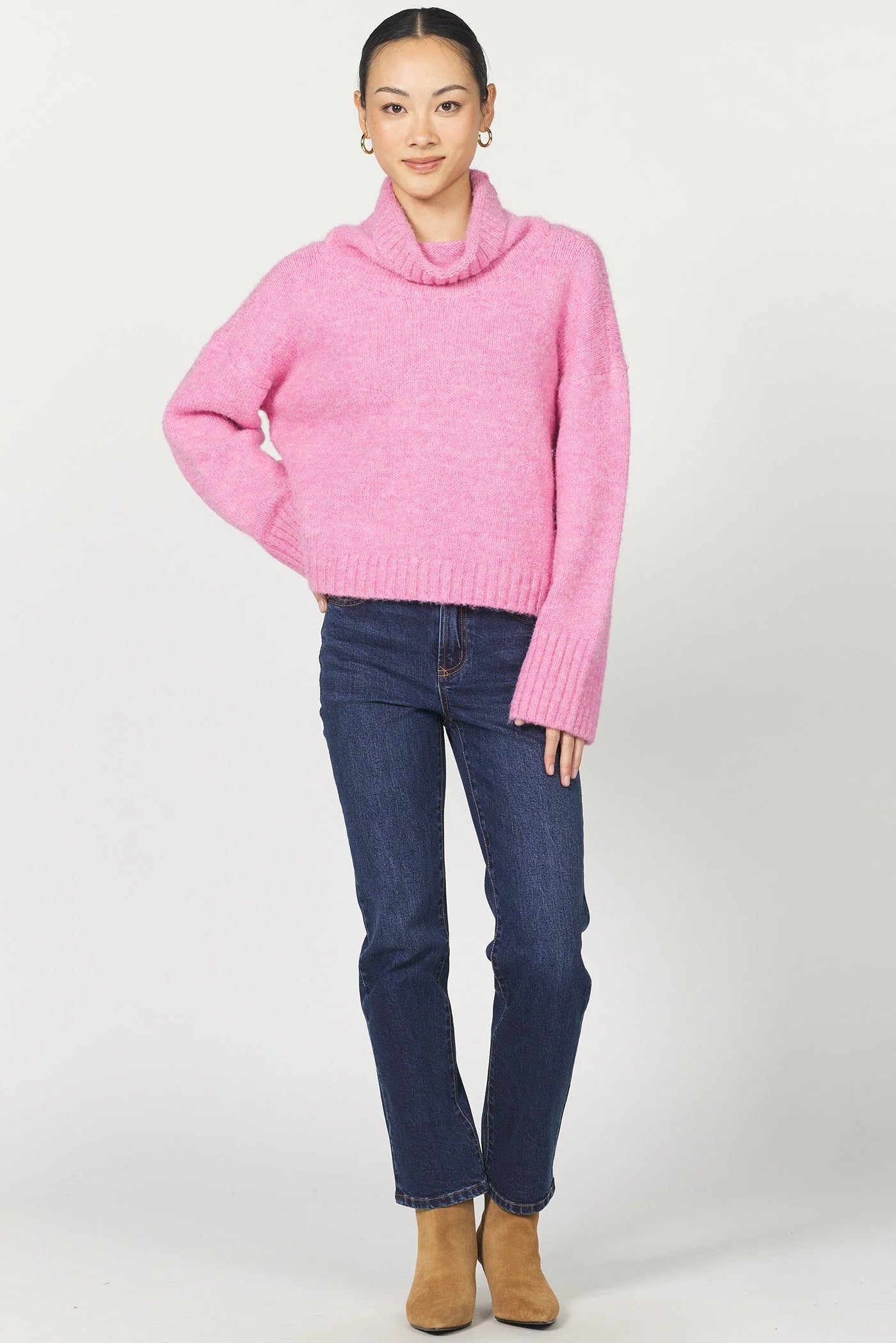 Evangeline Cowl Neck Sweater | Pink
