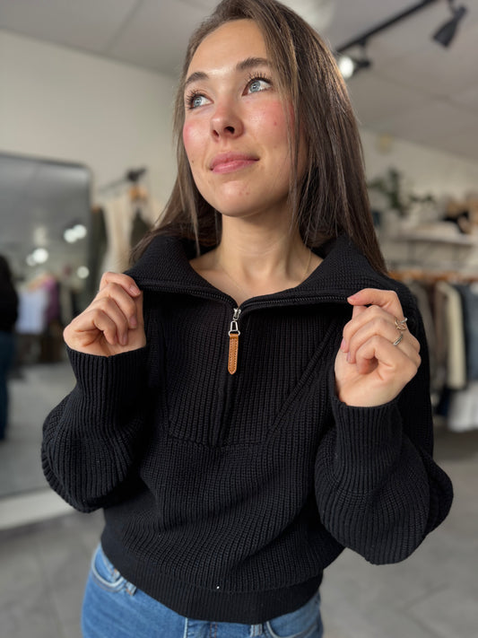 Textured Knit Half Zip