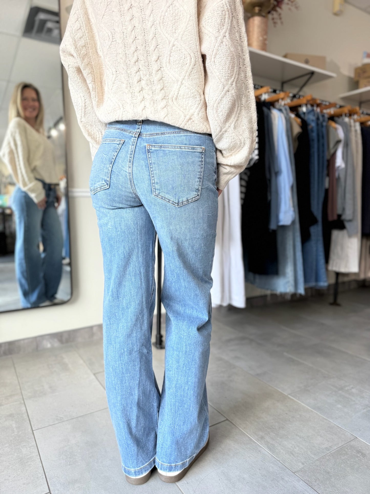 Jean High Rise Wide Leg Jeans - Ablaze