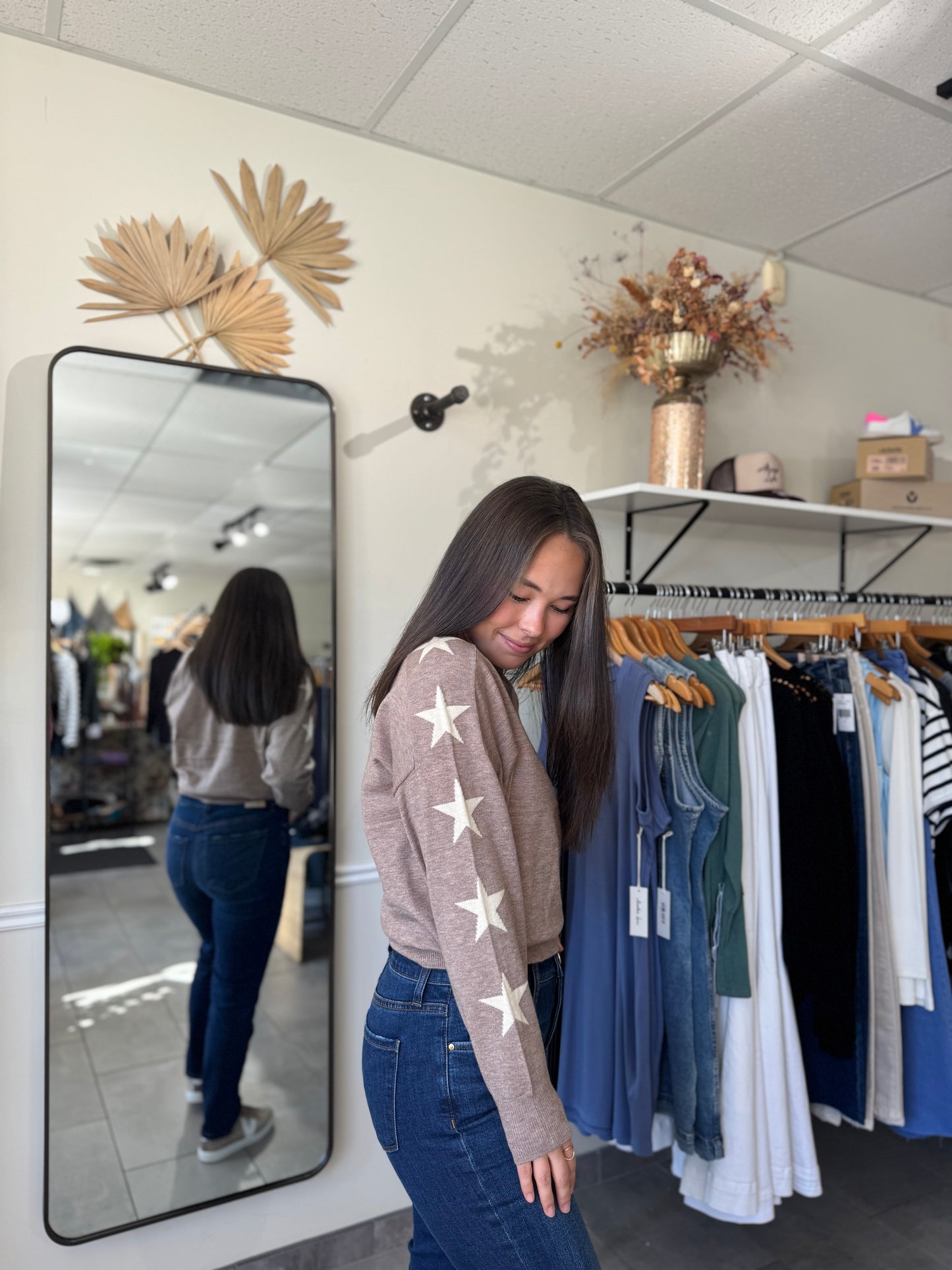 The Maddy Top - Brown / Off White