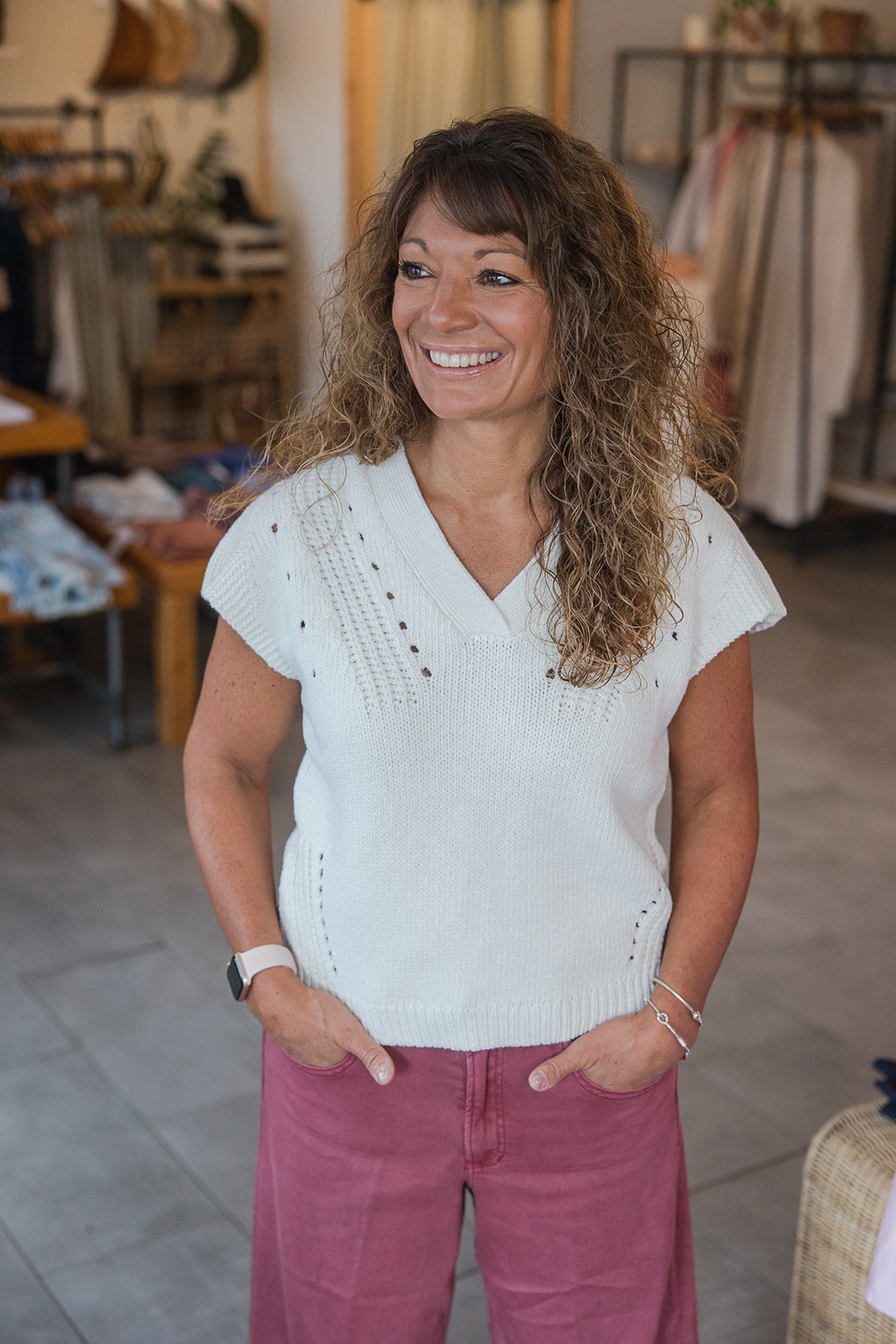 Una Crochet Detail Sweater