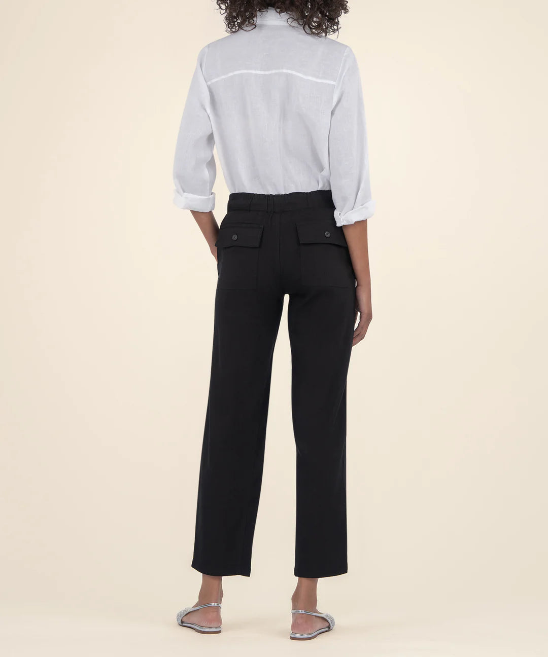 Rosalie Linen Drawstring Pant - Black
