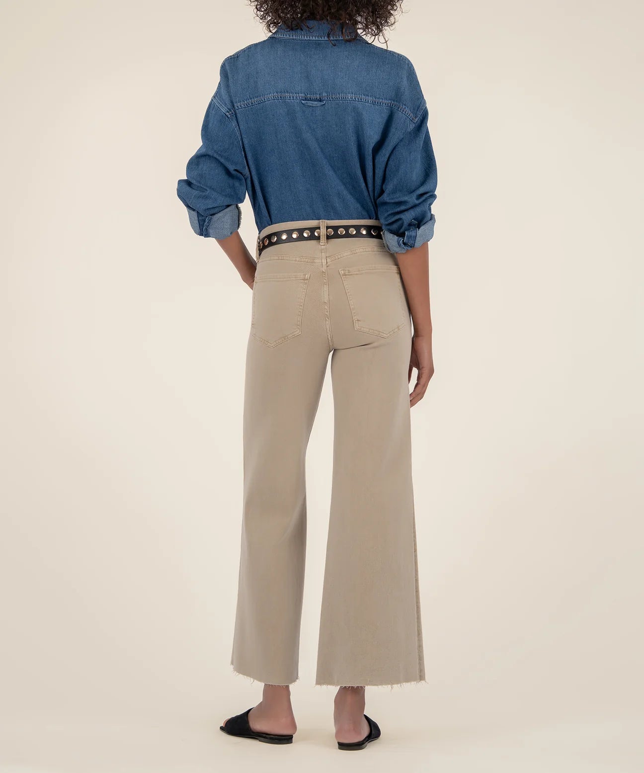 Meg High Rise Wide Legs - Biscuit