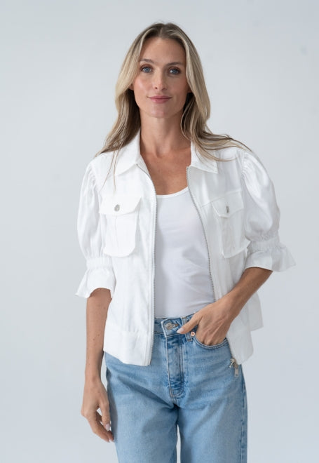 Christine Short Sleeve Jacket - White