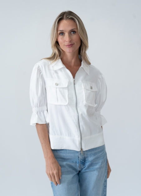 Christine Short Sleeve Jacket - White