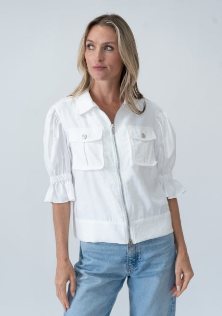 Christine Short Sleeve Jacket - White