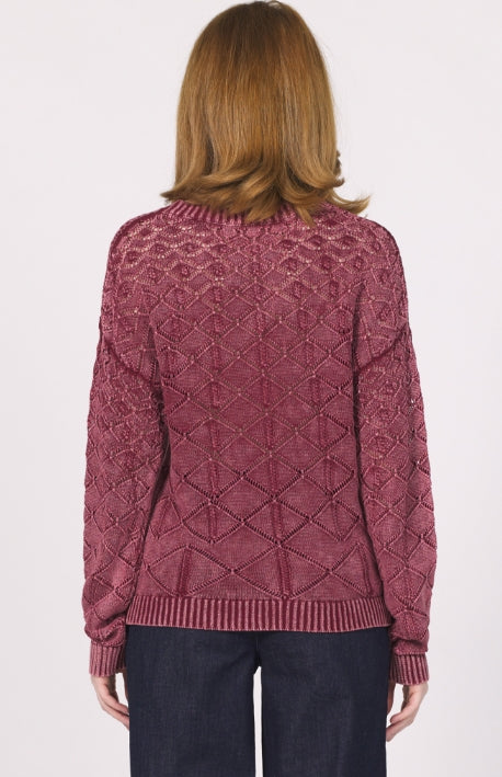 Colette Vintage Washed Sweater - Bordeaux