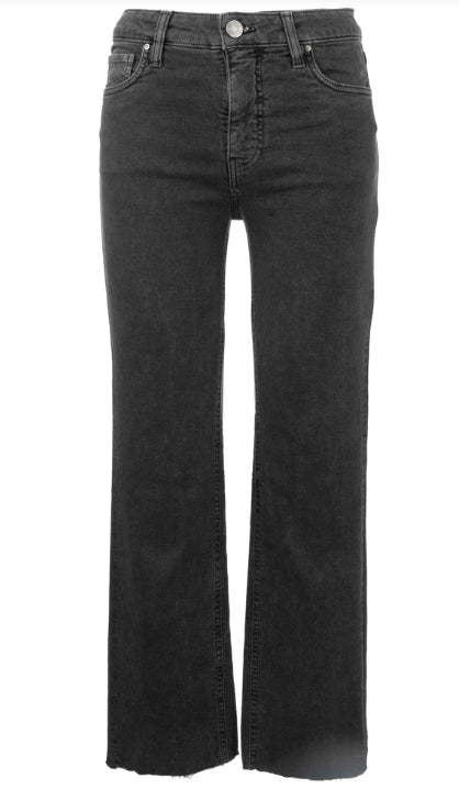 Kelsey High Rise Fab AB Ankle Flares - Pewter Green