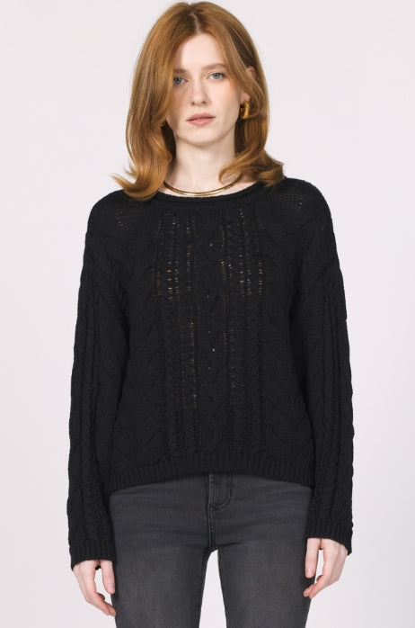 Niasha Cable Knit Crew Neck Sweater