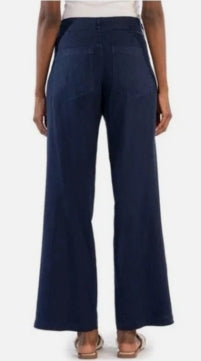 Pippa-Pleated Pants With Pockets - Navy