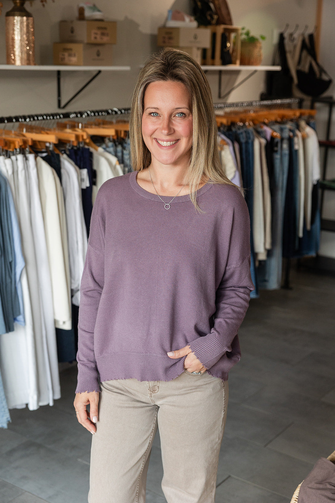 Angii Frayed Sweater