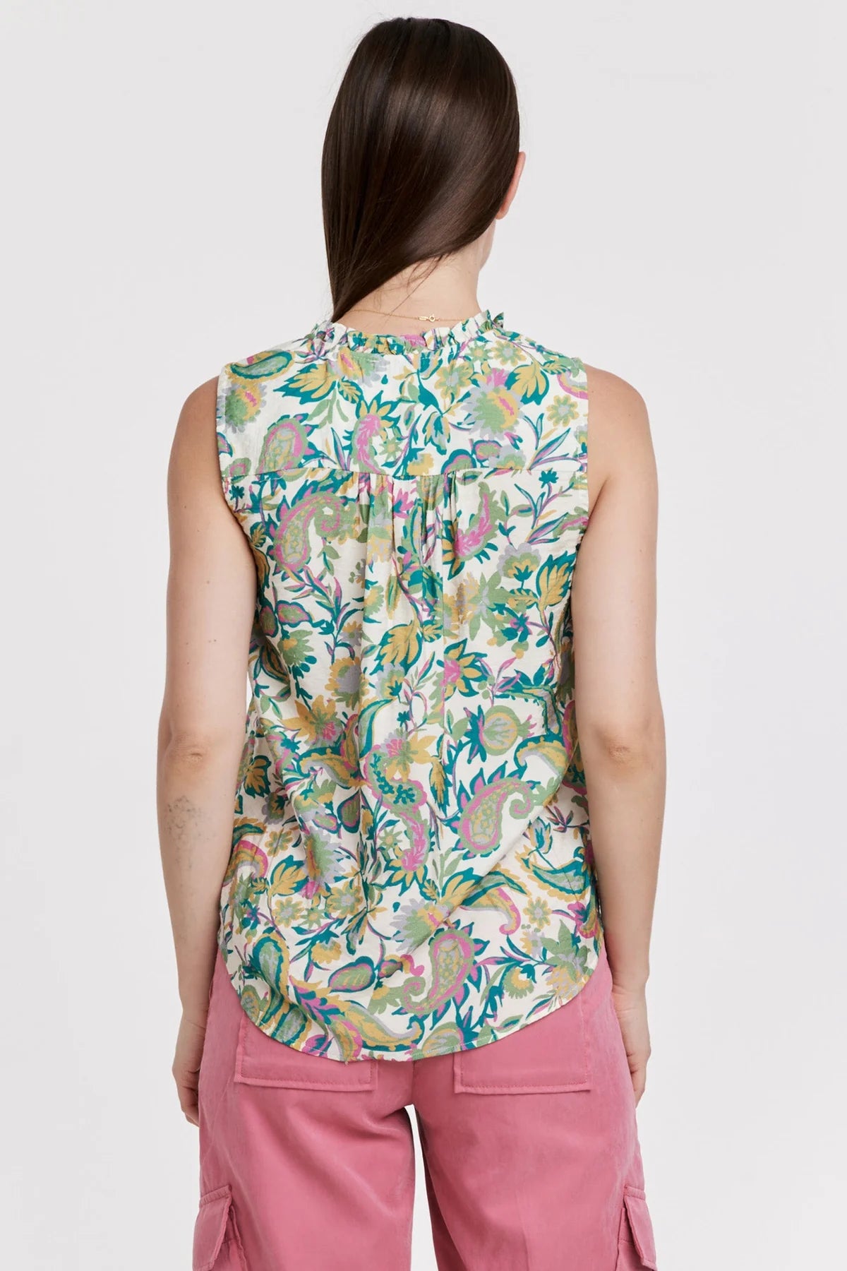 Fia Ruffle Edge V-Neck Sleeveless Top