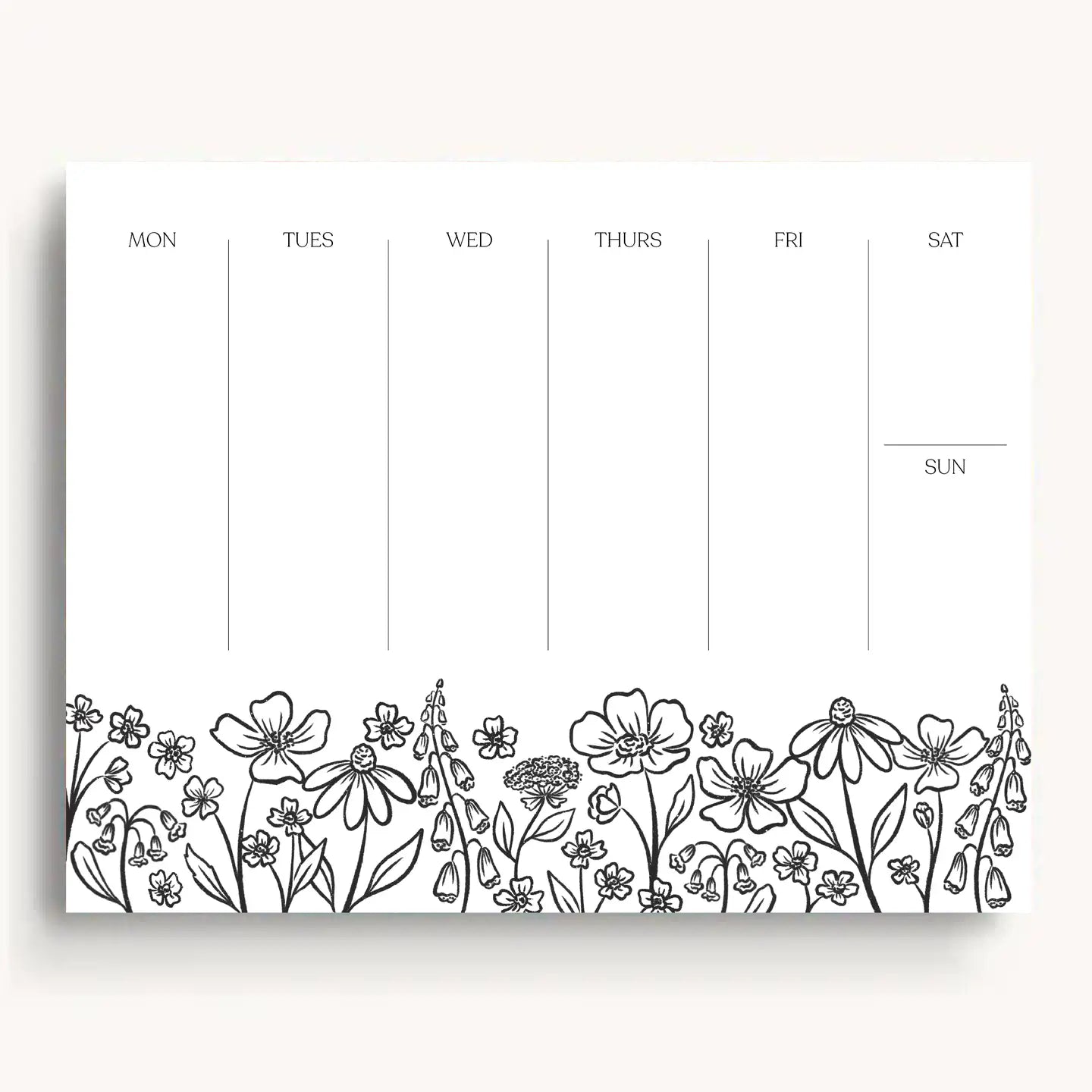 Weekly Planner Notepad | Pressed Floral