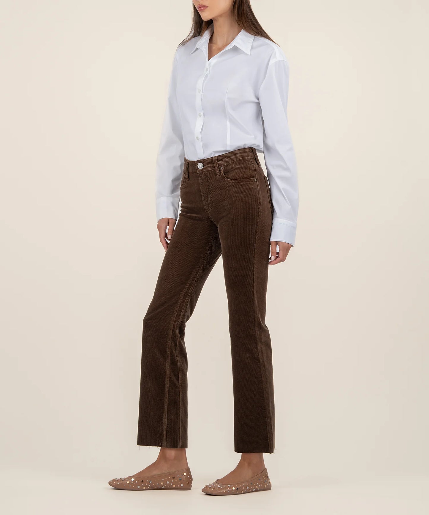 Kelsey Corduroy Ankle Flare - Brown image 0