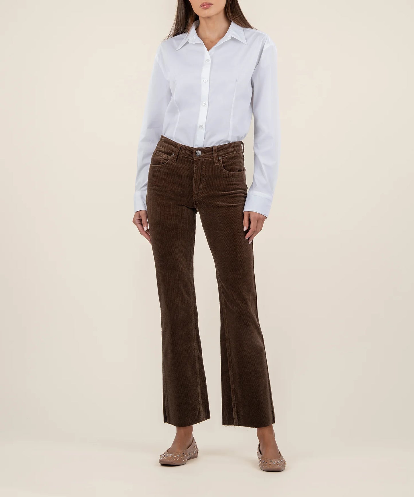 Kelsey Corduroy Ankle Flare - Brown image 1